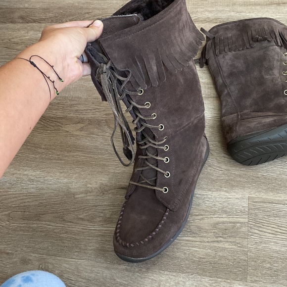 L.L. Bean Ll Bean Tall Brown Suede Moccasin Boots - Women | Color: Brown |8.5 - Picture 5 of 10